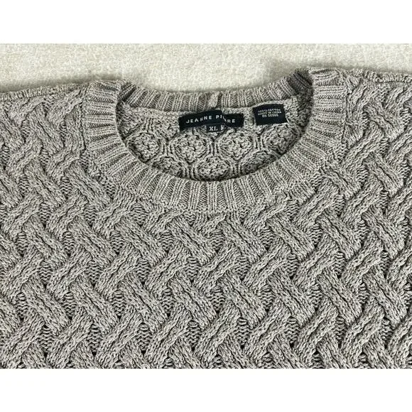 Jeanne Pierre Sweater Women's Extra Large Brown Pullover Long Sleeve Cable Knit - Picture 3 of 7